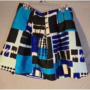 Lane Bryant Vibant Circle Aline Skirt Womens Plus Size 20 2X Blue Pattern